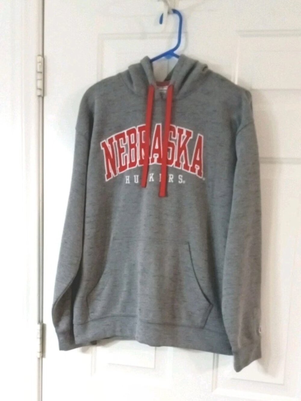 Champion University Nebraska Cornhuskers Gray Pullover Hoodie sweatshirt Large